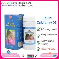 Viên uống bổ sung canxi Liquid Calcium D3 giúp chắc khỏe xương phát triển chiều cao chai 100 viên