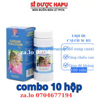 Viên uống bổ sung canxi Liquid Calcium D3 giúp chắc khỏe xương, phát triển chiều cao chai 100 viên(combo 10 hộp)