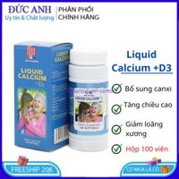 Viên uống bổ sung canxi Liquid Calcium D3 giúp chắc khỏe xương phát triển chiều cao chai 100 viên