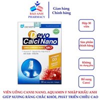 Viên uống bổ sung Canxi nano, Vitamin D3, MK7 hỗ trợ phát triển chiều cao, xương chắc khỏe DEVO Calci Nano MK7 – Hộp 30v