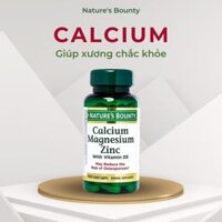 Viên Uống Bổ Sung Canxi, Ngăn Ngừa Loãng Xương Calcium Magnesium Zinc Natures Bounty - 100 Viên