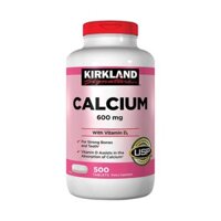 Viên Uống Bổ Sung Canxi Kirkland Calcium 600mg + D3 Hộp 500 Viên