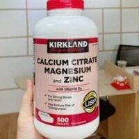 Viên Uống Bổ Sung Canxi Kirkland Signature Calcium Citrate Magnesium and Zinc 500 viên