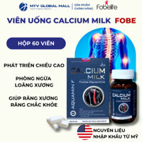Viên Uống Bổ Sung Canxi, Vitamin D, K2 Calcium Milk Fobe Giúp Tăng Chiều Cao, Chắc Xương Hộp 60 Viên