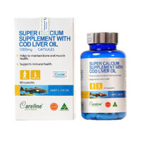 Viên uống bổ sung Canxi Vitamin AD Omega 3 Careline Super Calcium Supplement With Cod Liver Oil 1000mg 60 viên