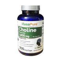 Viên uống bổ sung Choline NusaPure Choline Bitartrate 1000mg 200 Capsules