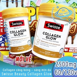 Viên uống bổ sung collagen Swisse Beauty Collagen Glow With Collagen Peptides 60 viên