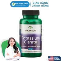 Viên uống bổ sung Kali hỗ trợ thận Swanson Potassium Citrate 99mg 120 viên