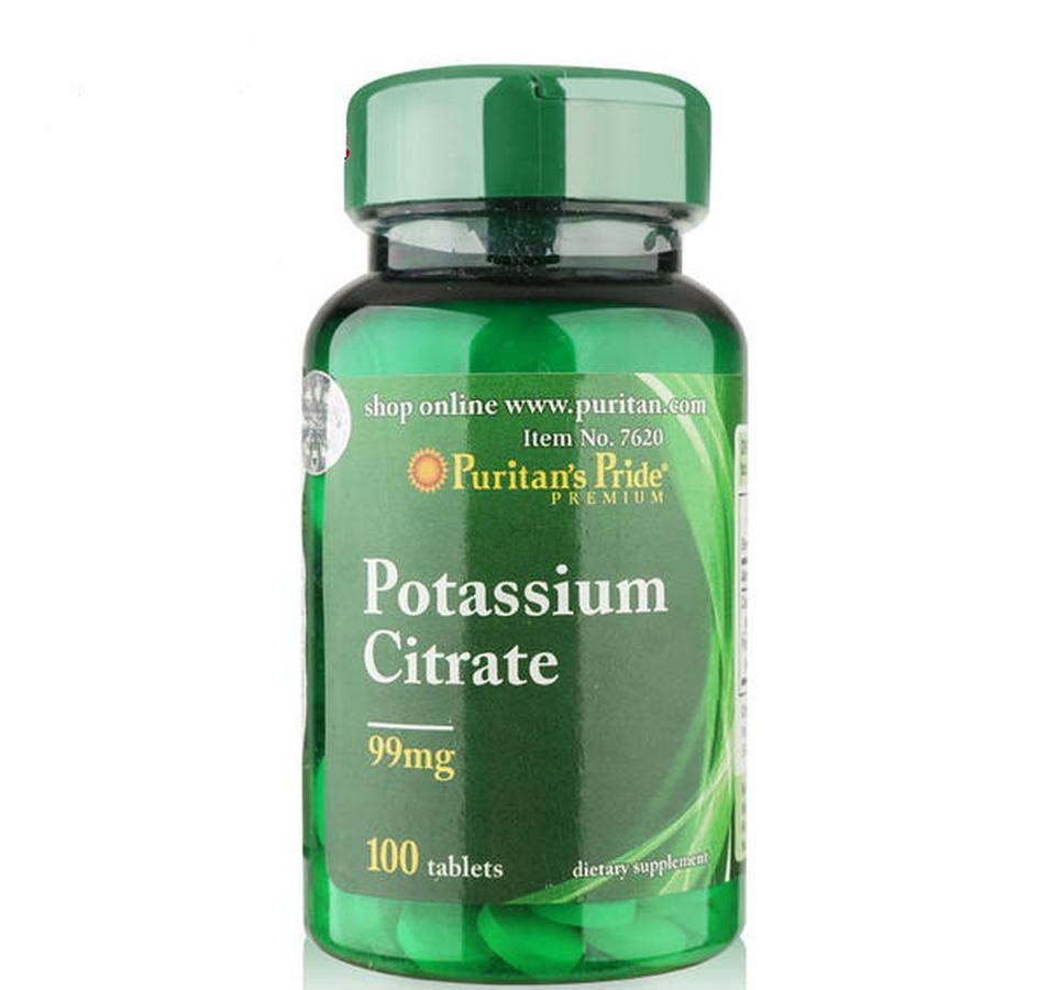 Viên uống bổ sung Kali Puritan's Pride Potassium Citrate 100 viên