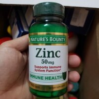 Viên uống bổ sung Kẽm Nature’s Bounty Zinc 50mg 100 viên Hàng Mỹ AUTH