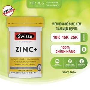 Viên uống bổ sung kẽm Swisse Ultiboost Zinc+ 60 viên