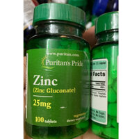 Viên uống bổ sung kẽm zinc 50mg 250 viên,  25 mg 100 viên và zinc 50mg 100 viên của puritan mỹ