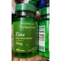 Viên uống bổ sung kẽm zinc 50mg 250 viên,  25 mg 100 viên và zinc 50mg 100 viên của puritan mỹ