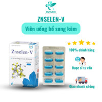 Viên uống bổ sung kẽm Znselen-V, bổ sung kẽm cho cơ thể, nâng cao đề kháng, hỗ trợ tiêu hóa (Hộp 30 viên)