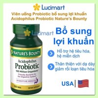 Viên uống bổ sung lợi khuẩn Probiotic Nature’s Bounty Acidophilus Probiotic [Hàng Mỹ]