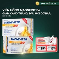 Viên Uống Bổ Sung Magie Hulipha Magnevit B6 Giảm Căng Thẳng ,Giúp Giảm Đau Mỏi Căng Cứng Cơ Bắp, Chuột Rút