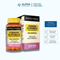 Viên Uống Bổ Sung Mason Natural Ferrous Gluconate Hỗ Trợ Bổ Sung Sắt, Ngừa Thiếu Máu
