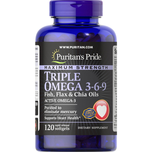 Viên uống bổ sung Omega chăm sóc tim mạch Puritan's Pride Triple Omega 3-6-9 - 120 viên