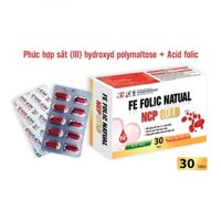 Viên uống bổ sung sắt Fe Folic Natual NCP Gold giảm thiếu máu do thiếu sắt Hộp 3 vỉ x 30 viên