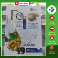 Viên uống bổ sung sắt Fe Vera Gold chiết suất hạt óc chó Hộp 30 viên