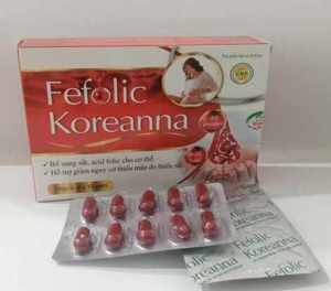 Viên uống bổ sung sắt Fefolic Koreanna cho bà bầu