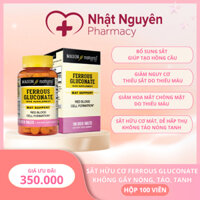 Viên uống bổ sung sắt, giảm nguy cơ thiếu máu giảm hoa mắt, chóng mặt, tụt huyết áp MASON NATURAL Ferrous Gluconate