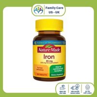 Viên uống bổ sung sắt Iron Nature Made của Mỹ 365 viên