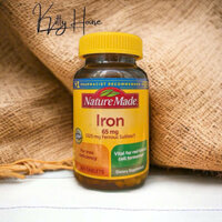 Viên uống bổ sung sắt Iron Nature Made 65mg lọ 365 viên