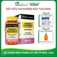 Viên Uống Bổ Sung Sắt Mason Natural Ferrouse Gluconate - Giúp Giảm Nguy Cơ Thiếu Máu (Hộp 50-100 viên)