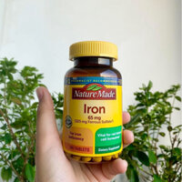 VIÊN UỐNG BỔ SUNG SẮT NATURE MADE IRON 65MG - HỘP 365 VIÊN