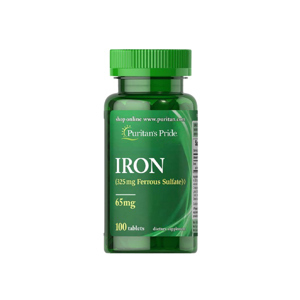 Viên uống bổ sung sắt Puritan's Pride Ferrous Sulfate 65mg Iron 100 viên