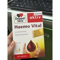 Viên uống bổ sung sắt và vitamin, ngừa thiếu máu DoppelHerz Aktiv Haemo Vital (Hộp 30 viên)