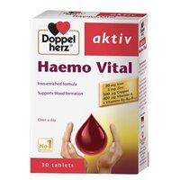 Viên uống bổ sung sắt và vitamin  DoppelHerz Aktiv Haemo Vital hộp 30 viên Đức