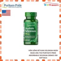 Viên uống bổ sung Selenium ngăn ngừa ung thư Puritan’s Pride Absorbable Selenium 200mcg 100 Softgels