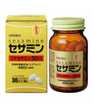 Viên uống bổ sung Sesamin và Squalene hỗ trợ tim mạch Orihiro 60 viên