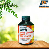 Viên uống bổ sung tỏi, vitamin C và chiết xuất cải ngựa Nature’s Own Triple Strength Garlic + C, Horseradish hộp 200 viên