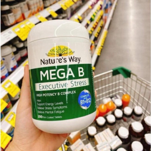 Viên uống bổ sung vitamin B Nature’s Way Mega B 200 viên