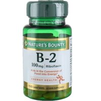 Viên uống bổ sung vitamin B2 NATURE'S BOUNTY B-2 100 mg 100 Coated Tablets bảo vệ các tế bào khỏi gốc tự do của Mỹ