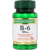 Viên Uống Bổ Sung Vitamin B6 Hỗ Trợ Chức Năng Hệ Thần Kinh Nature’s Bounty B-6 100mg 100 viên