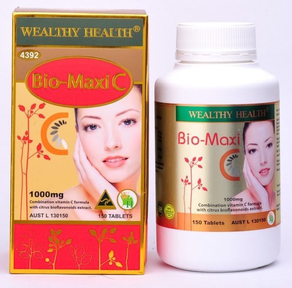 Viên uống bổ sung vitamin C Wealthy Health Bio-Maxi C 1000mg
