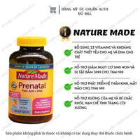 Viên uống bổ sung vitamin cho bầu Prenatal Multi DHA 200mg Nature Made 150 viên MẪU MỚI