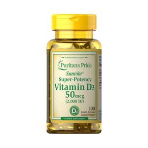 Viên uống bổ sung Vitamin D Puritan's  Pride Sunvite High-Potency Vitamin D3 1000IU 100 viên