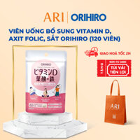 Viên uống bổ sung vitamin D axit folic sắt Orihiro 120 viên - ARI Health & Beauty