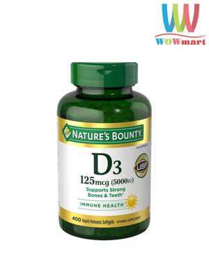 Viên uống bổ sung Vitamin D3-5000IU Nature’s Bounty 400 viên