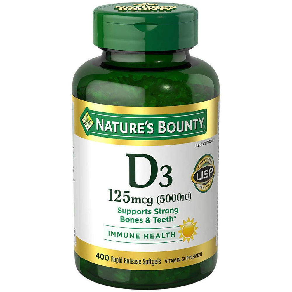 Viên uống bổ sung Vitamin D3-5000IU Nature’s Bounty 400 viên