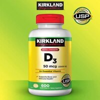 VIÊN UỐNG BỔ SUNG VITAMIN D3 KIRKLAND D3 50 MCG (2000IU) - 600 VIÊN