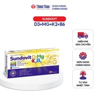 Viên uống bổ sung vitamin D3, K2, Magie, B6 Sundovit giúp xương khớp chắc khỏe, ngừa loãng xương