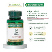 Viên Uống Bổ Sung Vitamin E 400 IU Giảm Rụng Tóc, NATURES BOUNTY Hỗ Trợ Dưỡng Da, Ngăn Ngừa Lão Hóa 30 Viên