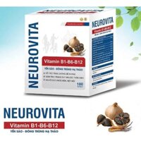 VIÊN UỐNG BỔ SUNG VITAMIN B1-B6-B12 NEUROVITA YẾN SÀO - ĐÔNG TRÙNG HẠ THẢO. HỘP 100 VIÊN. GIẢM TÌNH TRẠNG MỆT MỎI