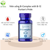 Viên uống bổ sung Vitamin B-Complex with B-12 Puritan’s Pride, lọ 90 viên